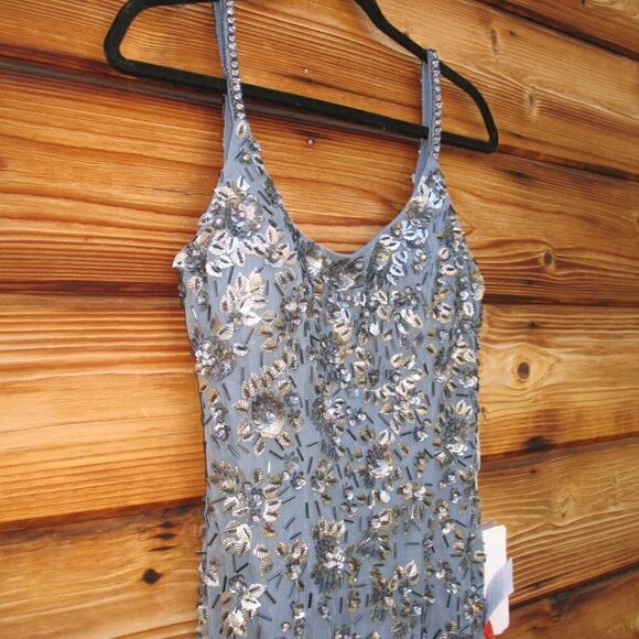 Mac Duggal 5477 Womens Floral Embellished Scoop Neck Evening Gown Dress - Picture 8 of 16